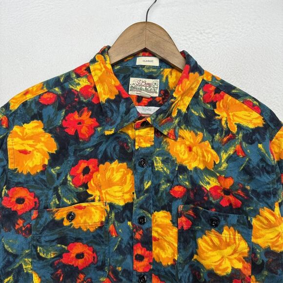 J Crew Shirt Men's Large Colorful Midweight Flannel Work All over Vibrant Summer - Picture 3 of 12